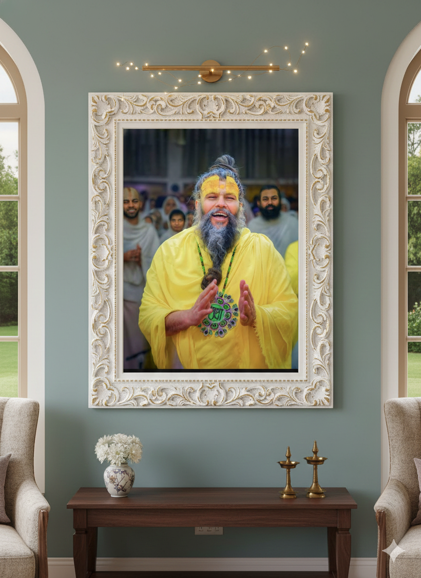 Guru Premanand Maharaj Premium image with Premium Frame A4 ( 210 X 297 MM ) with Free Door Step Delivery