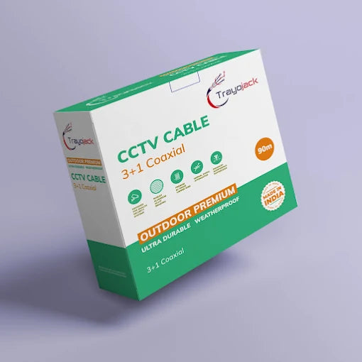 TrayoJack TJ-OPM-M90 Ultra Premium Outdoor 90MTR 3+1 CCTV CABLE