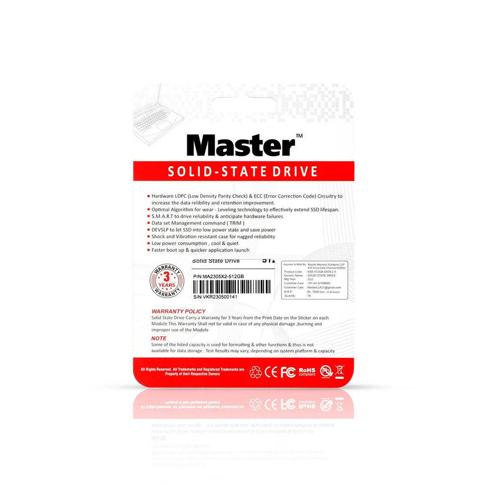 MASTER 128GB Premium SSD 2.5 SATA – 3 Y Warranty