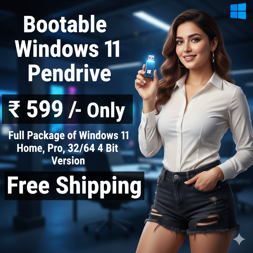 Bootable Windows 11 Pendrive 32/64Bit Home & Pro Version